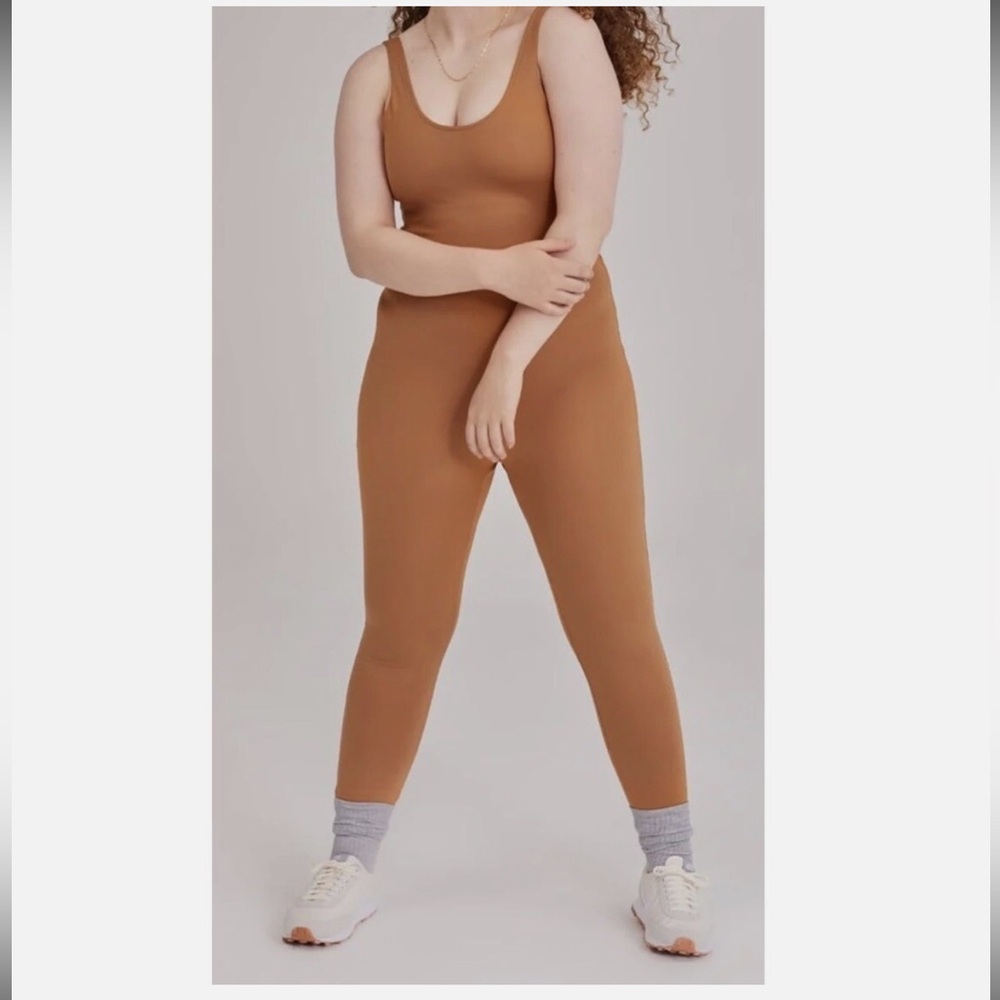 Girlfriend Collective Twig Scoop Unitard Saddle  OnePiece Legging Jumpsuit XXL